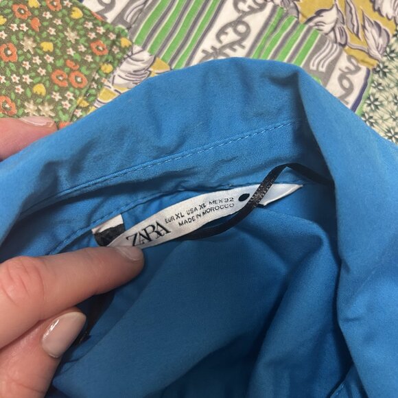Zara Blue Shirt Dress - Picture 7 of 11